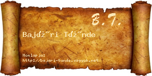 Bajári Tünde névjegykártya